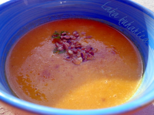 Carrot and red lentils soup by Laka kuharica: a delicious, spicy soup, packed full of iron and low fat.