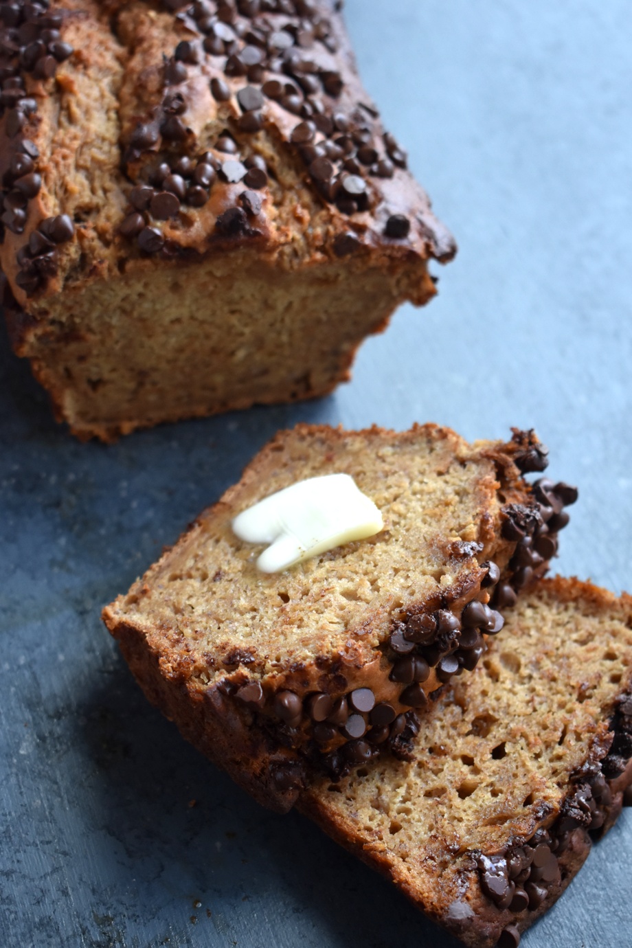 Banana bread with butter