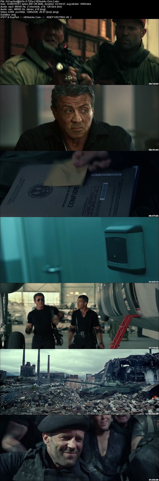 The Expendables 3 (2014) Hindi Dual Audio 720p BluRay 950mb Download