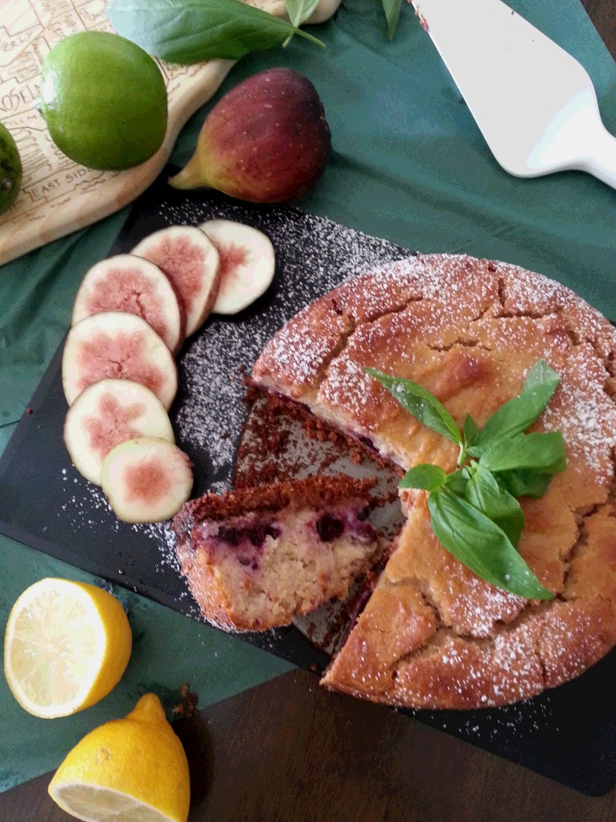 Miko's Table Sake Kasu(Sake lees ) Cheesecake with Fig & Blueberries