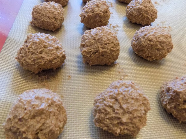 Peanut Butter Balls rolled on a silpat