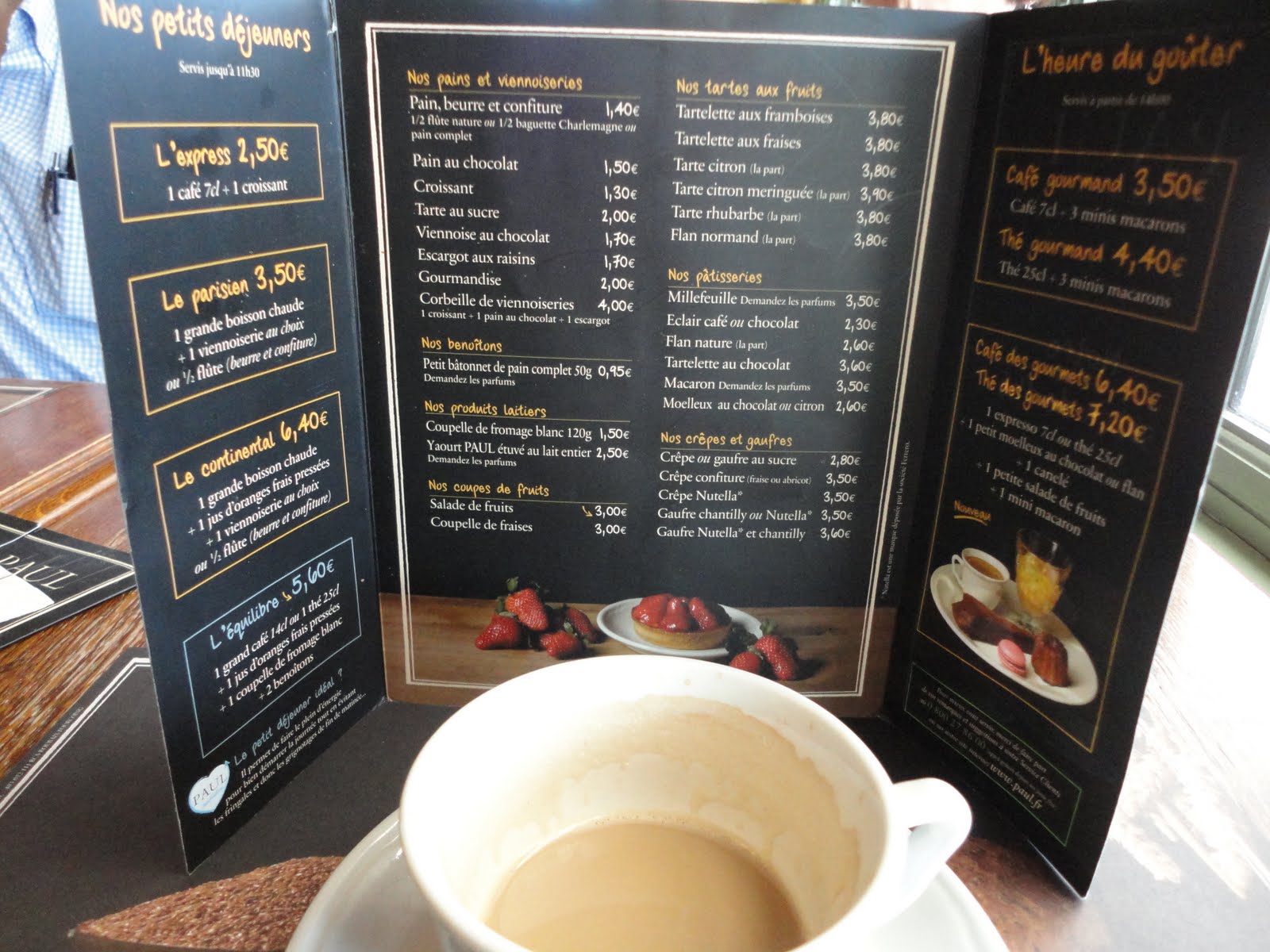 2011 Southern France with Mes Amis Menu from Paul patisserie Pau