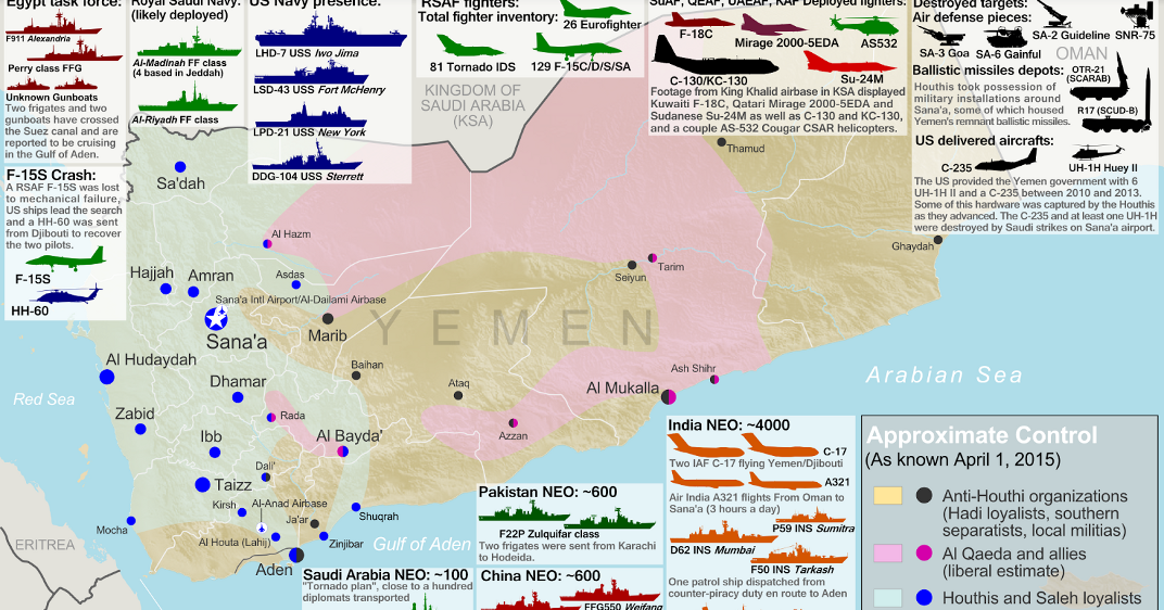 War in Yemen: Map & Infographic of Foreign Military Deployments 
