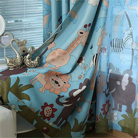 Colorful Curtains in Soothing Shades for baby's room: Jungle