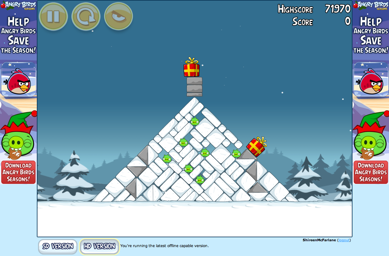 Wallpaper Me Now: Angry Birds Chrome - Seasons Greedings