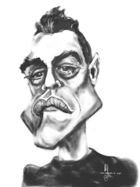 Rami Malek caricature by Artmagenta