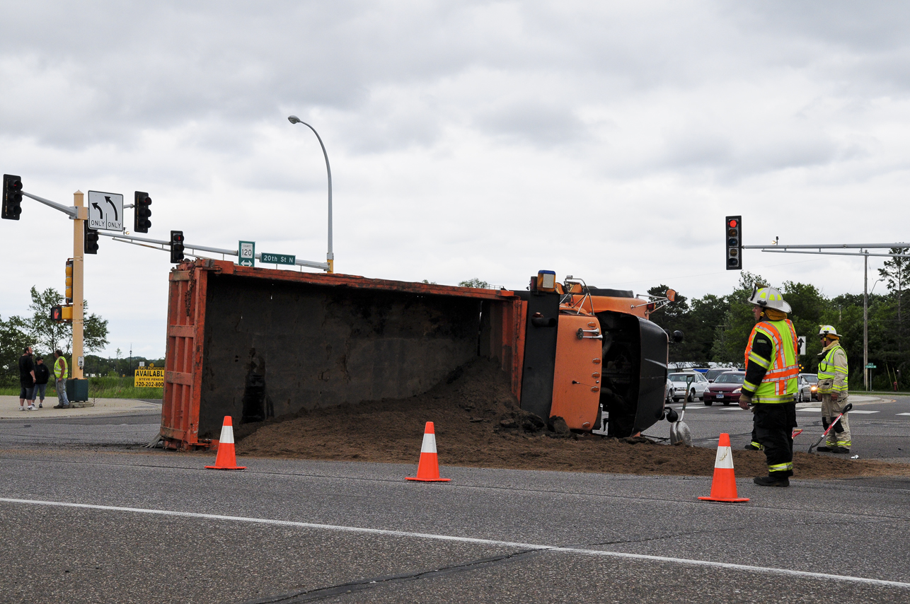 Bre McGee Dump truck roll over in Sartell