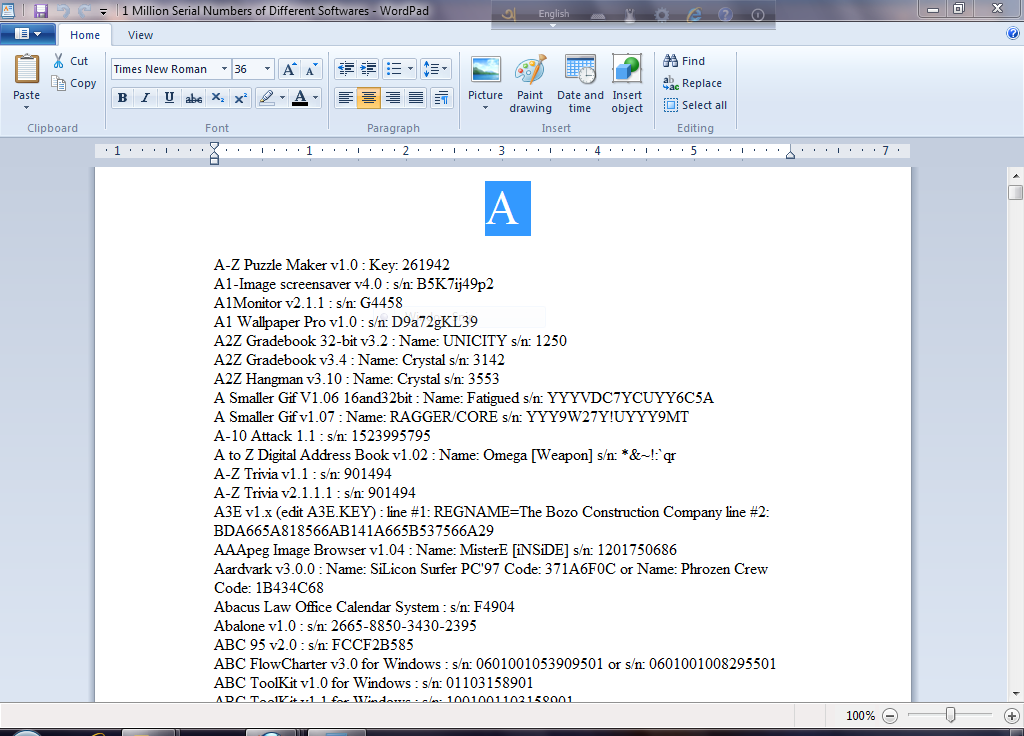 1 million of software serial keys for softwares by hartfm
