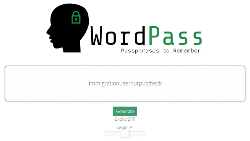 ランダムに選ばれた英単語からパスワードを生成するジェネレーター Wordpass Webstjam