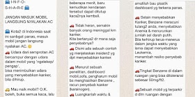 Hati-Hati Pesan Berantai "Hoax" Soal AC Mobil