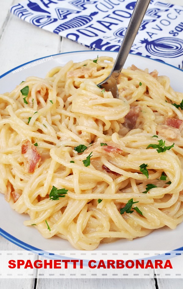 Quick, easy delicious pasta dinner (with Bacon and TWO cheeses!)