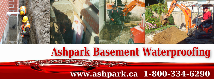Ashpark Basement Waterproofing Contractors Ontario 1-800-334-6290