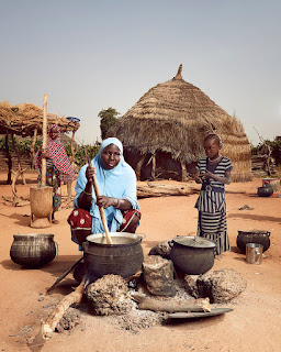 Cooking with wood in Niger Africa