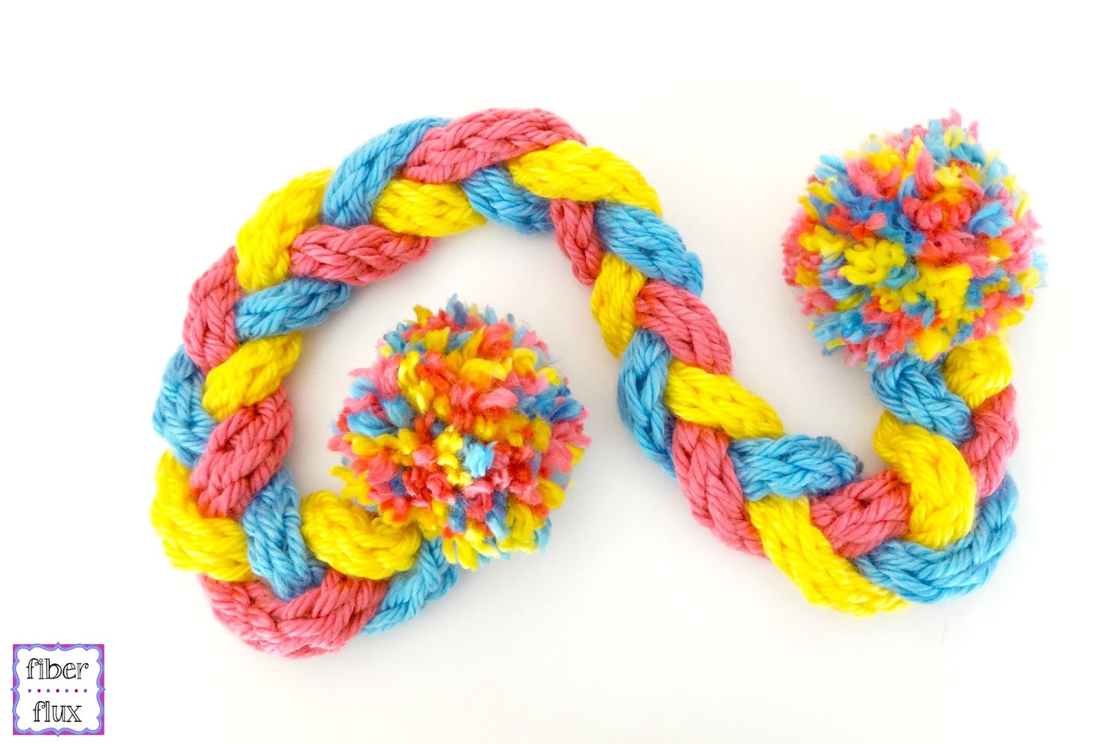 Fiber Flux Finger Knit Braid Scarf for Kids!