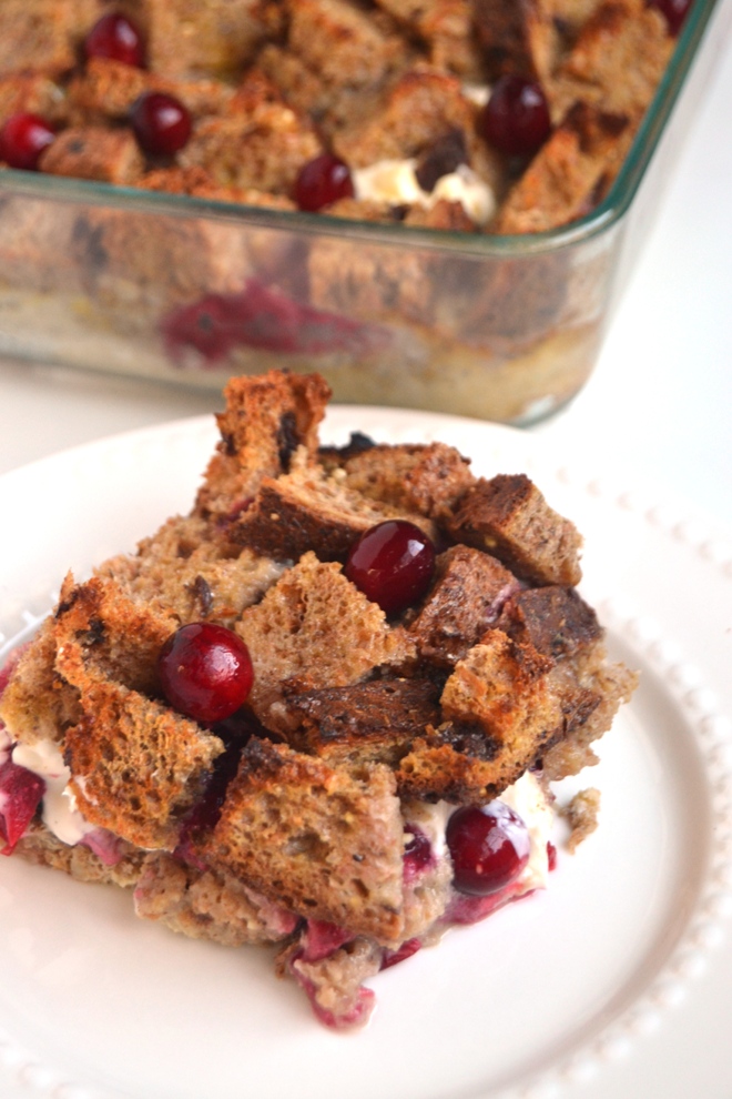 Cranberry Cream Cheese Stuffed French Toast is the perfect make-ahead breakfast that is full of flavor and perfect to serve to a crowd! www.nutritionistreviews.com