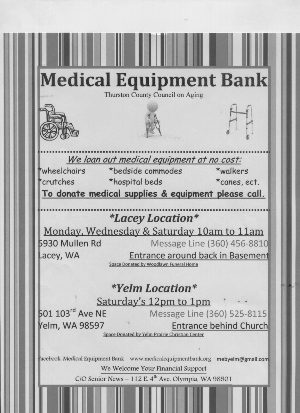 Rainier Lions Club Yelm Medical Equipment Bank
