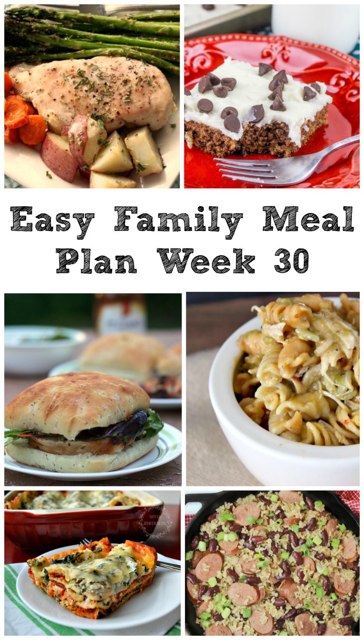 Cooking With Carlee: Easy Family Meal Plan Week 30