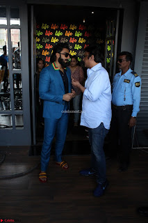 Ranveer Singh in Blue Blazer Spotted Life Bar ~  Exclusive 09