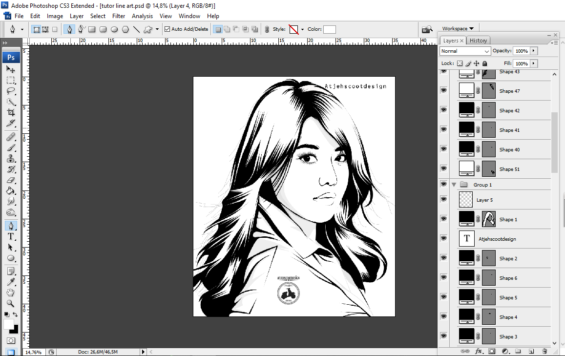 Line Art Tutorial Photo : Tutorial membuat lineart dengan photoshop atjehscootdesign
