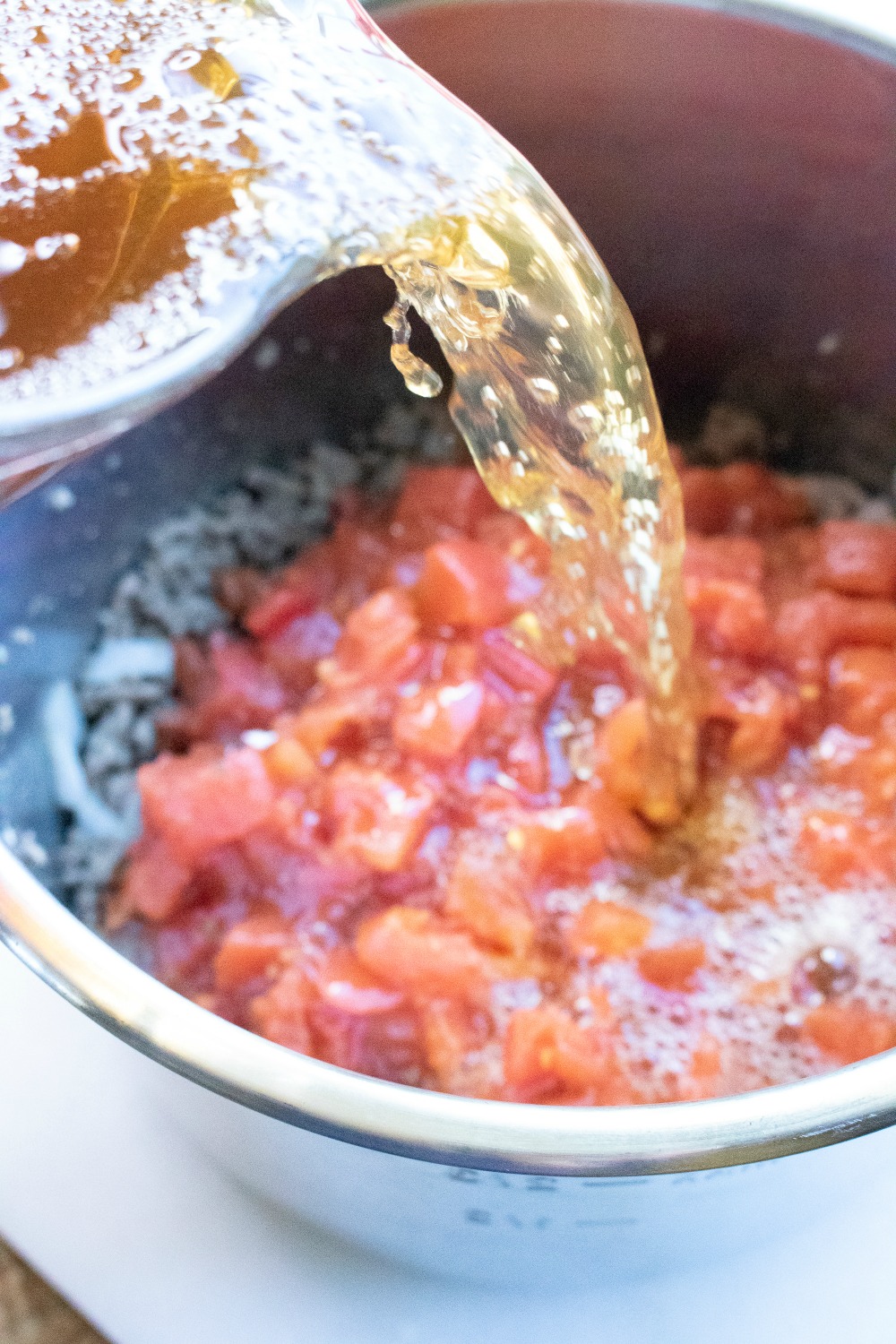Instant Pot Beef and Bean Chili made with Dry Beans