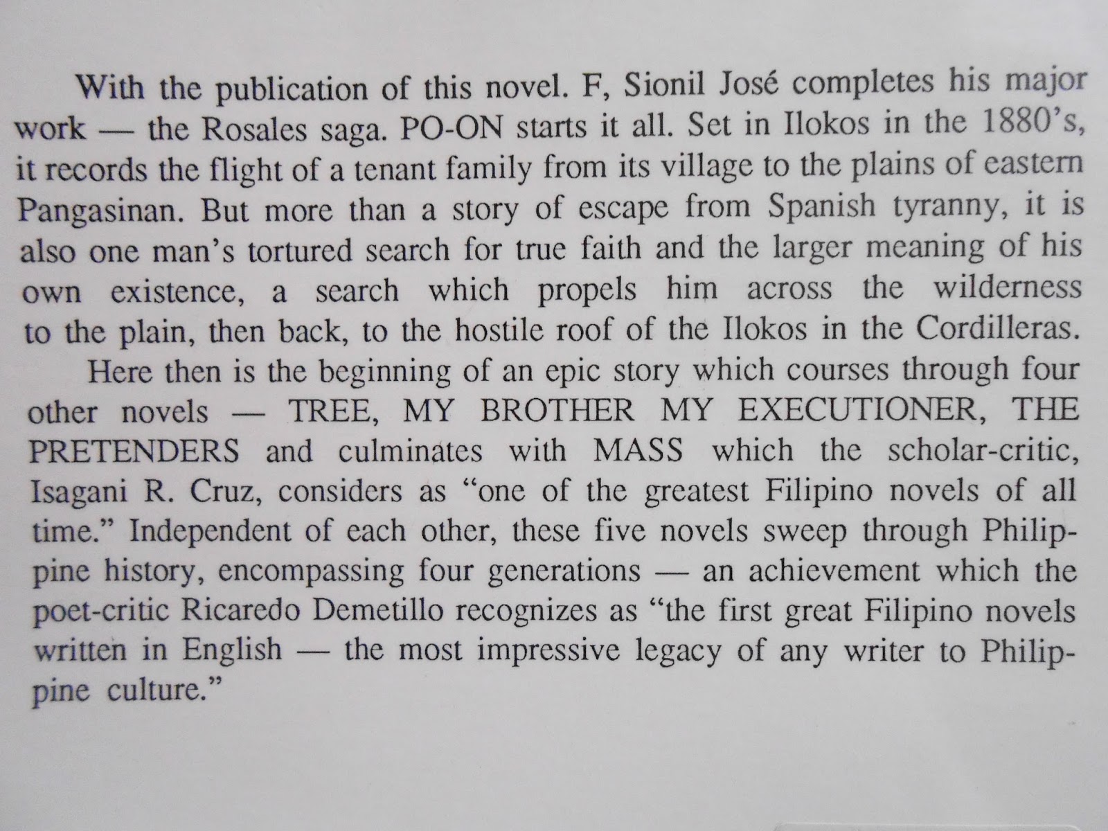Po On By F Sionil Jose Book Review