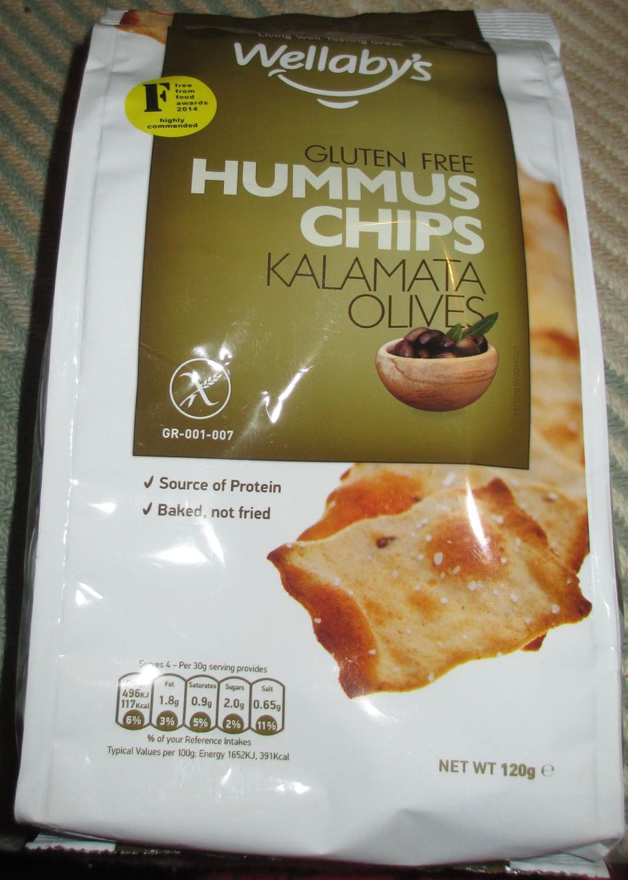 FOODSTUFF FINDS Hummus Chips Kalamata Olives flavour (Sainsburys) By