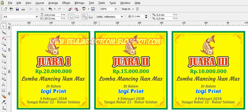 Membuat Desain Stiker Label Piala atau Trophy dengan Membuat Desain Stiker Label Piala atau Trophy dengan