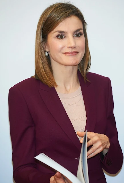 Queen Letizia of Spain attends a Meeting with the BBVA Microfinance Foundation at BBVA Headquarters