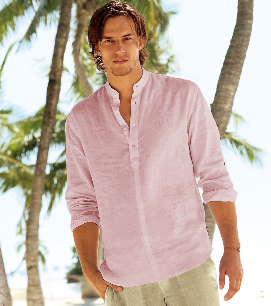 camisas con botones hasta la mitad hombre