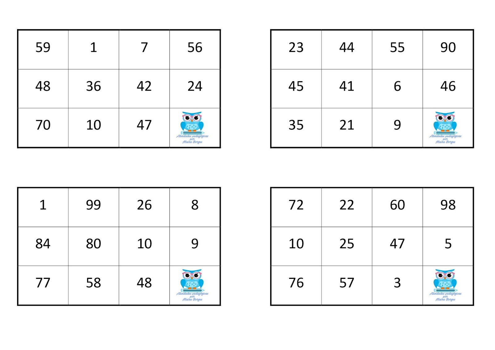Jogos matemáticos: Bingo das operações com materiais recicláveis