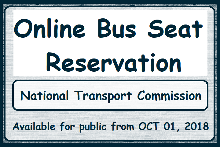 Online Bus Seat Reservation (NTC - OCT 01 Onward)