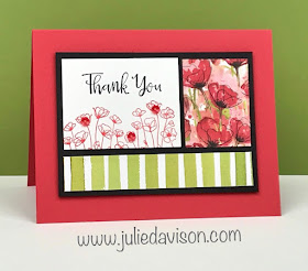 Stampin' Up! Painted Poppies + Peaceful Moments Thank You Card ~ 2020 Stampin' Up! Spring Mini Catalog ~ www.juliedavison.com ~ Stamp of the Month Club Card Kit