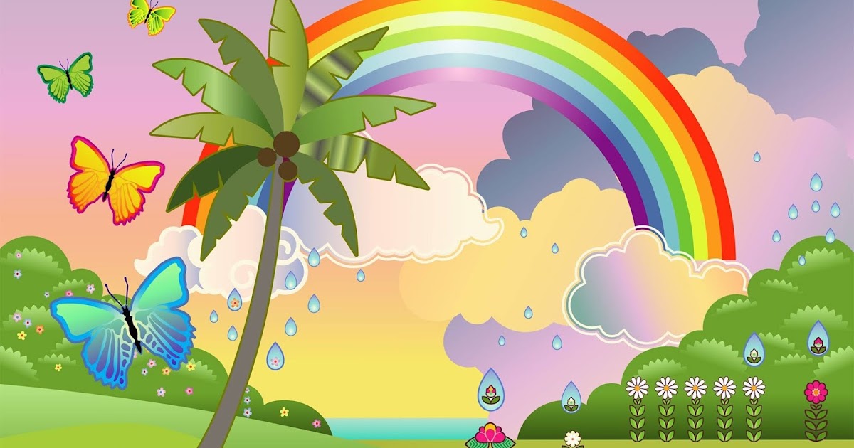 Banco De Imagenes Dibujo Vectorial Creativo Con Mariposas Lago Playa Arcoiris Y Flores De Colores En Alta Resolucion Los dibujos para colorear arcoiris son una forma divertida para niños y adultos de desarrollar la creatividad, la concentración, las habilidades motoras y los colores. banco de imagenes