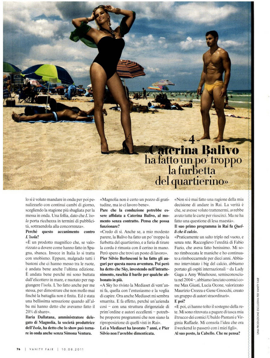 Simona Ventura Features In Vanity Fair Italy August 2011