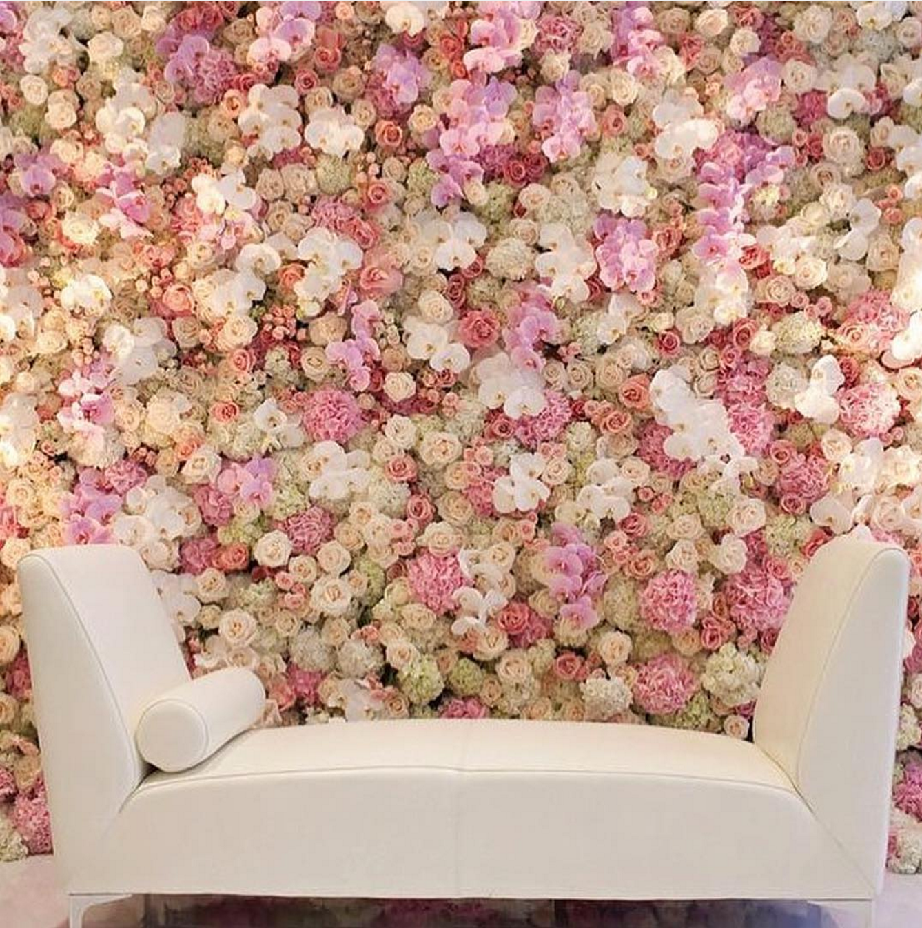 Decoración con Pared de Flores Decoración con Pared de Flores