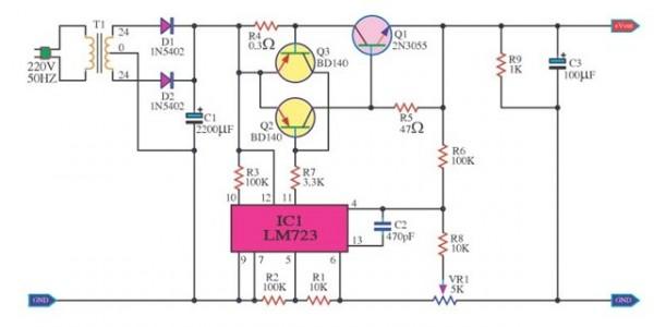 Electronics Circuit Application : Adjustable 0-30V 2A ...