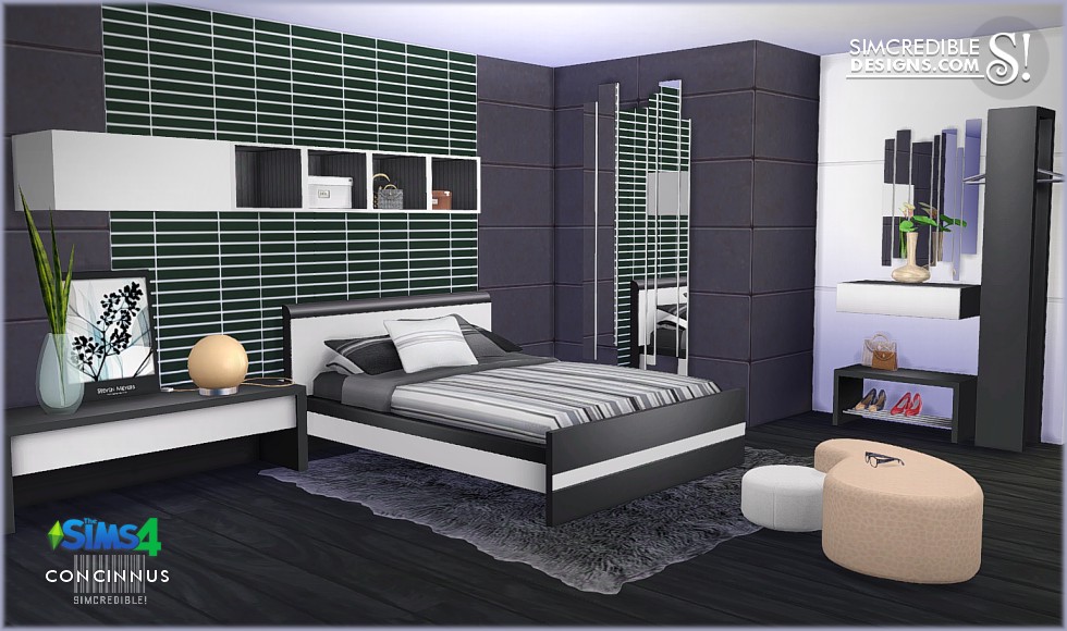 My Sims  4  Blog Concinnus Bedroom  Set by Simcredible Designs 