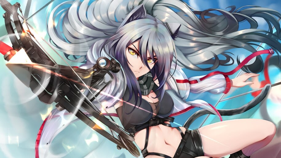 Anime, Girl, Arknights, Schwarz, Crossbow, 4K, #6.1762