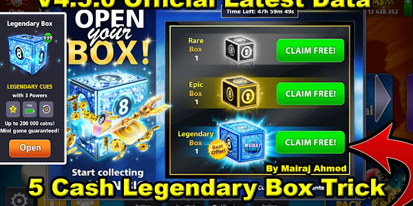 8 Ball Pool 5 Cash Legendary Box Trick 4.5.0