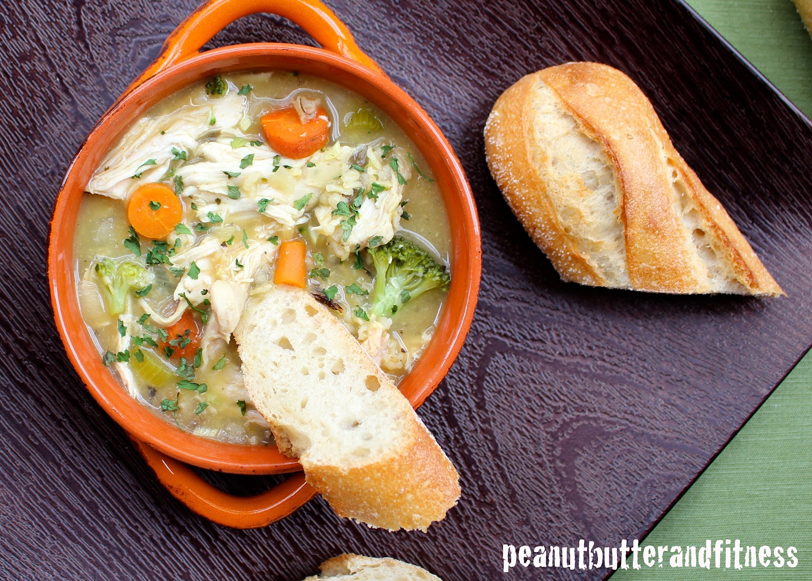 Chicken, Broccoli & Wild Rice Soup Peanut Butter and Fitness