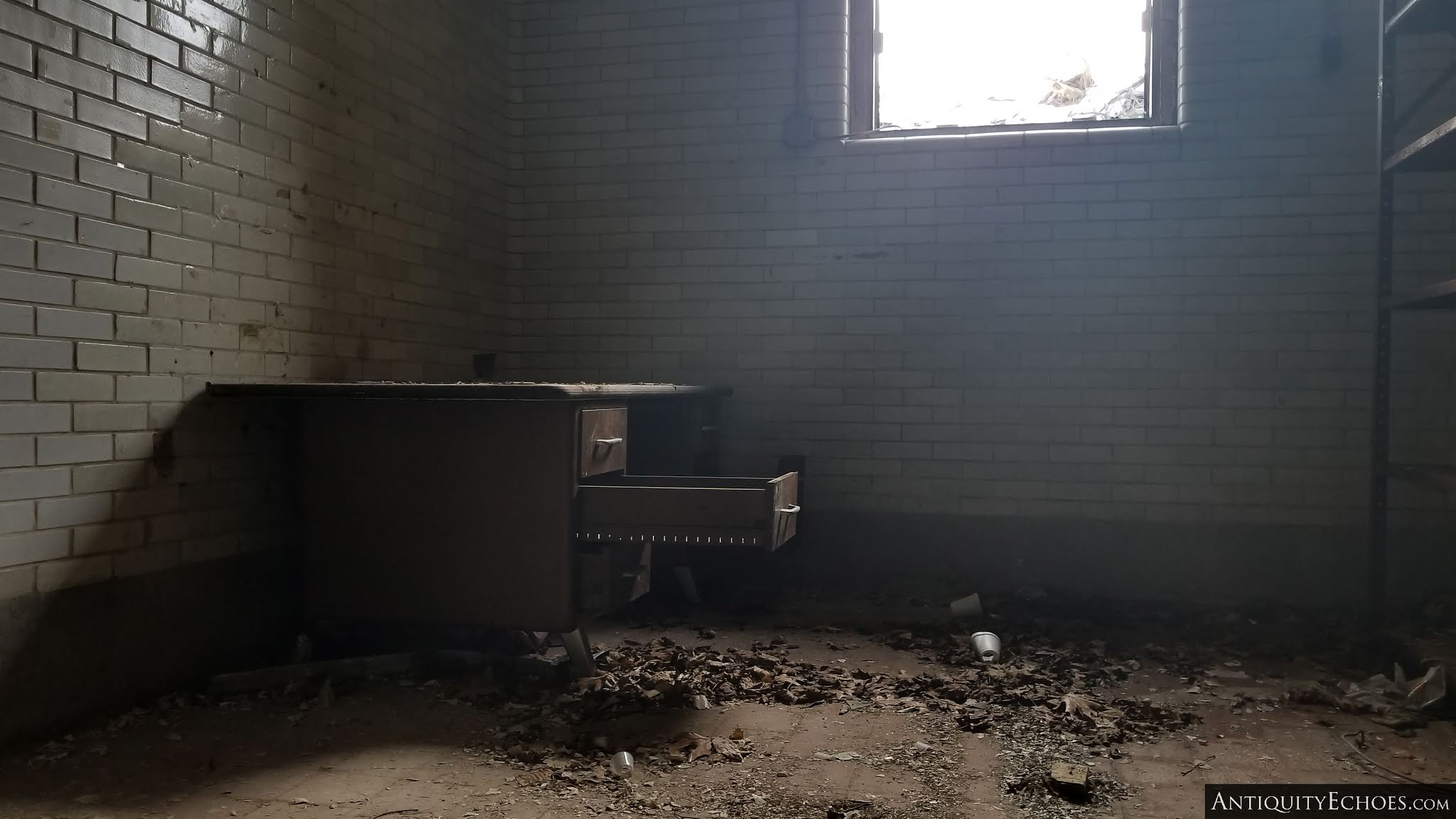 Overbrook Asylum - A Basemnt Office, Stripped of Everything Save the Desk
