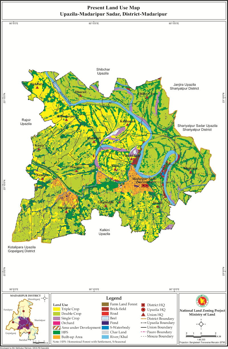 Madaripur Sadar Upazila Mouza Map Madaripur District Bangladesh