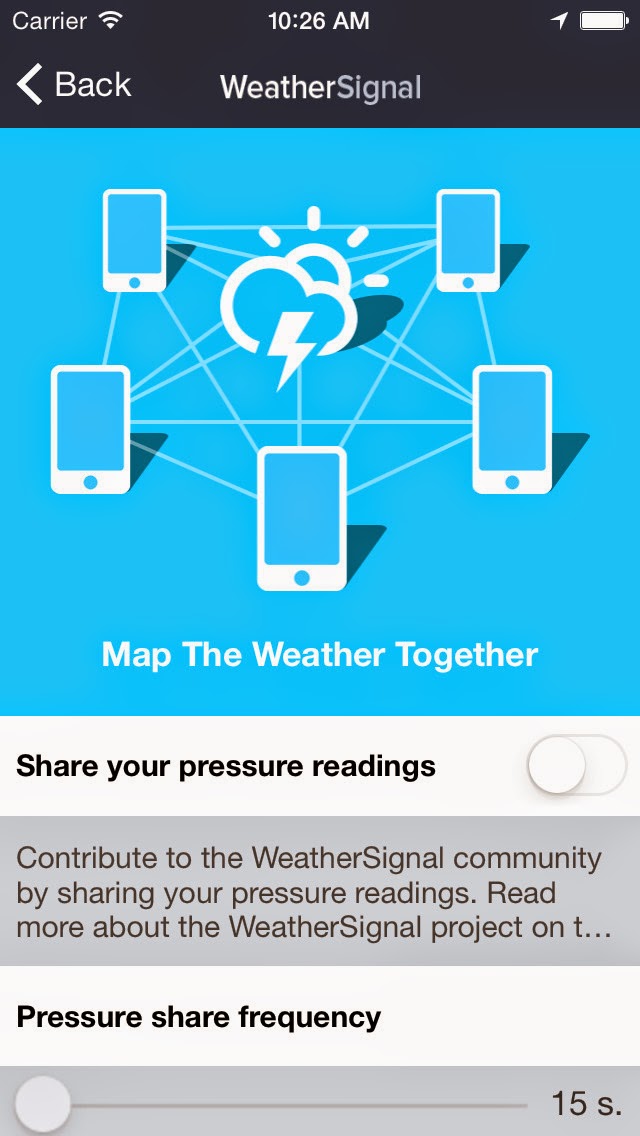 Apps do iPhone WeatherSignal The Barometer for iPhone
