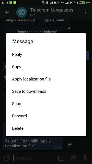 Menerapkan Indonesian.xml ke dalam Telegram Android