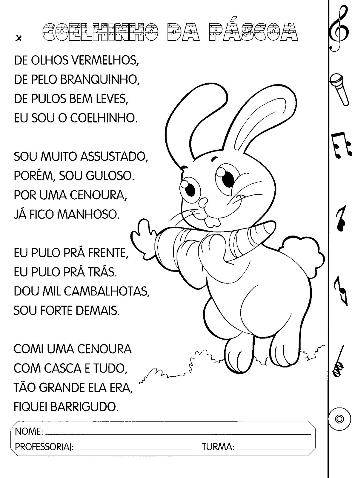 Sonho de Préescola Coelhinho da páscoa