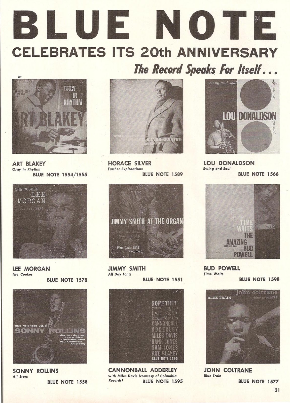 Blue Note Celebrates Its 20th Anniversary (1959) 47 West 63rd St.