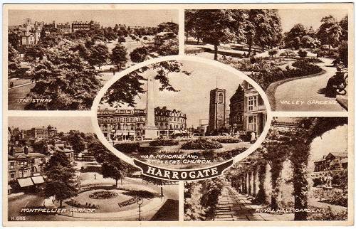 Vintage multiview postcard of Harrogate