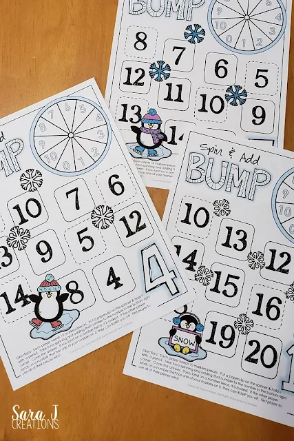 Penguin addition games are the perfect way to practice math facts for numbers up to 10. Easy print and play makes it ideal for kindergarten or first grade math centers. Grab your free printable games now!