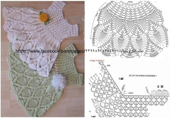Crochês da Letícia: 10 Vestidos de crochê infantil com gráfico