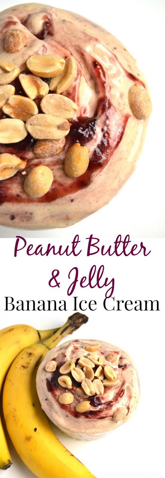 Peanut Butter and Jelly Banana Ice Cream is rich and creamy tasting with only 4 healthy ingredients and only takes 5 minutes to make! www.nutritionistreviews.com
